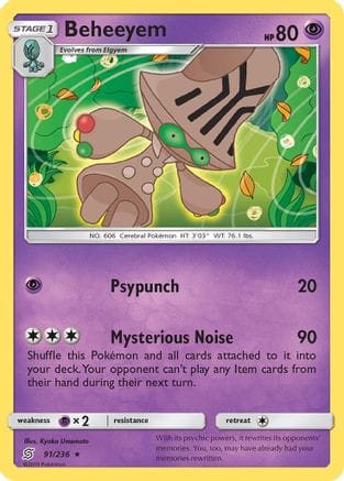 'Pokemon - 'Beheeyem 091  SM  Unified Minds - Rare