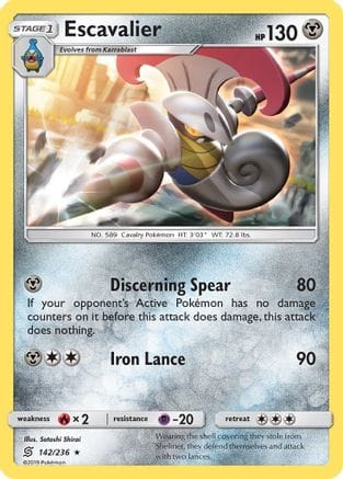 'Pokemon - 'Escavalier 142  SM  Unified Minds - Rare