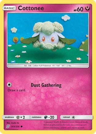 'Pokemon - 'Cottonee 143/236  - Reverse Holofoil SM  Unified Minds - Common