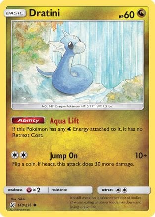 'Pokemon - 'Dratini (148) 148/236  SM  Unified Minds - Common