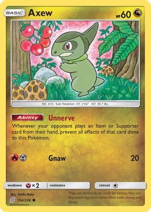 'Pokemon - 'Axew 154/236  SM  Unified Minds - Common