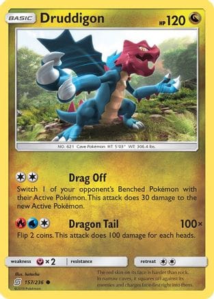 'Pokemon - 'Druddigon 157/236  - Reverse Holofoil SM  Unified Minds - Common