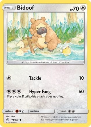 'Pokemon - 'Bidoof 171/236  SM  Unified Minds - Common
