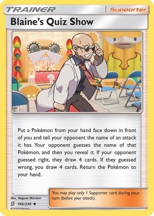 'Pokemon - 'Blaine's Quiz Show 186/236  SM  Unified Minds - Uncommon