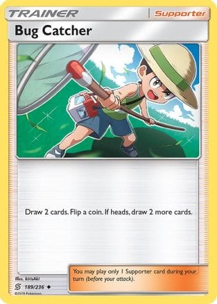 'Pokemon - 'Bug Catcher 189/236  - Reverse Holofoil SM  Unified Minds - Uncommon