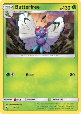 'Pokemon - 'Butterfree 003/68  Hidden Fates - Rare