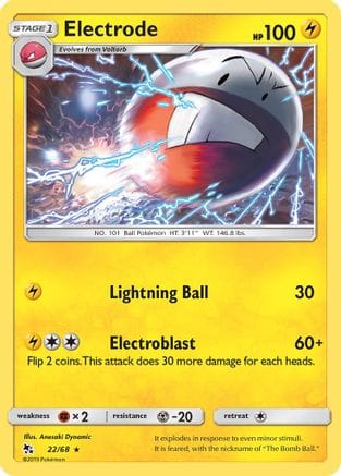 'Pokemon - 'Electrode 022/68  Hidden Fates - Rare