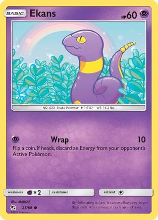 'Pokemon - 'Ekans (25) 025/68  Hidden Fates - Common