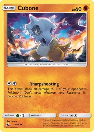 'Pokemon - 'Cubone 037/68  Hidden Fates - Common