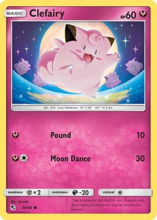'Pokemon - 'Clefairy (39) 039/68  - Reverse Holofoil Hidden Fates - Common