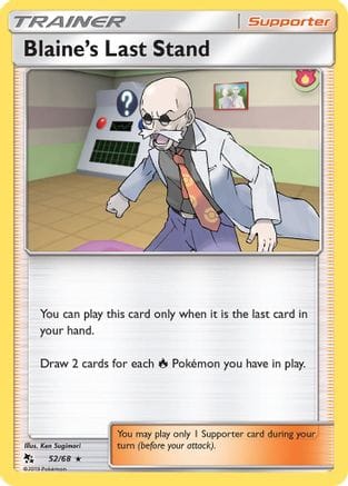 'Pokemon - 'Blaine's Last Stand 052/68  - Reverse Holofoil Hidden Fates - Rare