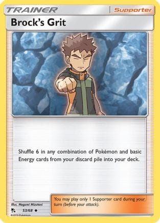 'Pokemon - 'Brock's Grit 053/68  - Reverse Holofoil Hidden Fates - Uncommon
