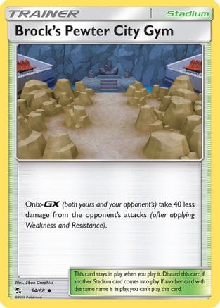 'Pokemon - 'Brock's Pewter City Gym 054/68  Hidden Fates - Uncommon