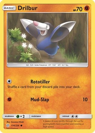 'Pokemon - 'Drilbur 114/236  SM  Cosmic Eclipse - Common