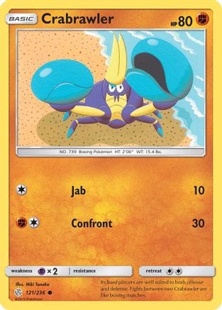'Pokemon - 'Crabrawler 121  SM  Cosmic Eclipse - Common