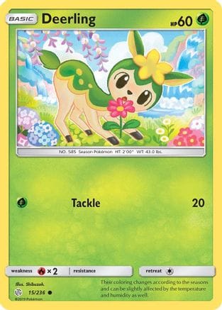 'Pokemon - 'Deerling 015/236  - Reverse Holofoil SM  Cosmic Eclipse - Common
