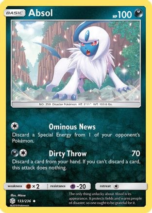 'Pokemon - 'Absol 133/236  SM  Cosmic Eclipse - Uncommon