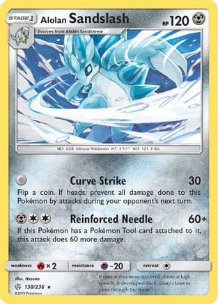 'Pokemon - 'Alolan Sandslash 138/236  SM  Cosmic Eclipse - Rare