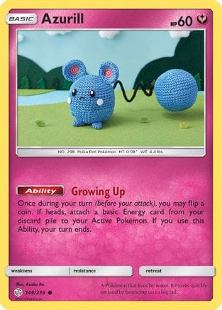 'Pokemon - 'Azurill 146/236  - Reverse Holofoil SM  Cosmic Eclipse - Common