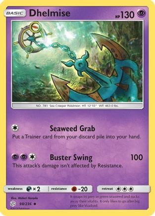 'Pokemon - 'Dhelmise 098/236  SM  Cosmic Eclipse - Uncommon