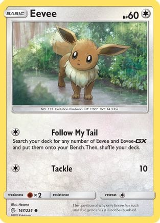 'Pokemon - 'Eevee 167/236  SM  Cosmic Eclipse - Common