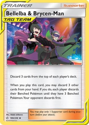 'Pokemon - 'Bellelba & Brycen-Man 186/236  SM  Cosmic Eclipse - Uncommon