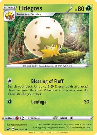 'Pokemon - 'Eldegoss 021/202  SWSH01 Sword & Shield Base Set - Uncommon