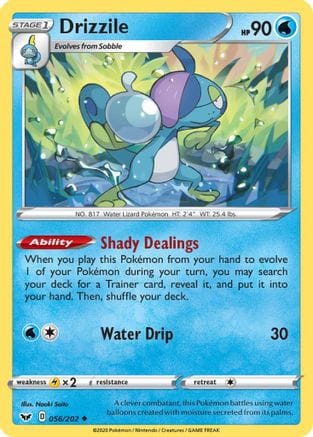 'Pokemon - 'Drizzile (056) 056/202  - Reverse Holofoil SWSH01 Sword & Shield Base Set - Uncommon