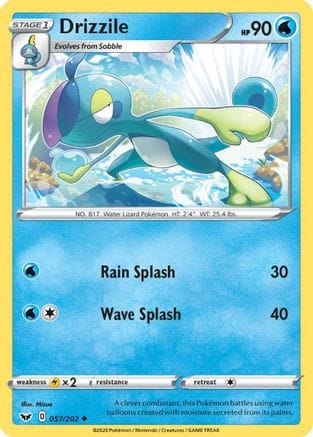 'Pokemon - 'Drizzile (057) 057/202  SWSH01 Sword & Shield Base Set - Uncommon
