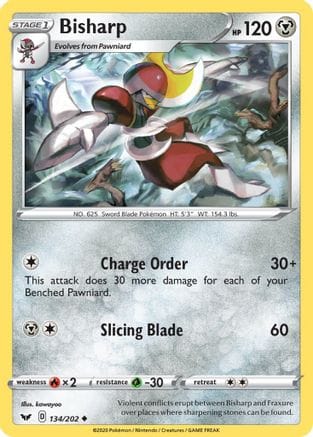 'Pokemon - 'Bisharp 134/202  SWSH01 Sword & Shield Base Set - Uncommon