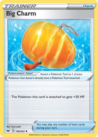 'Pokemon - 'Big Charm 158/202  SWSH01 Sword & Shield Base Set - Uncommon