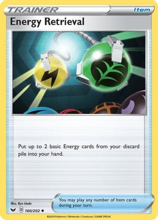 'Pokemon - 'Energy Retrieval 160/202  SWSH01 Sword & Shield Base Set - Uncommon
