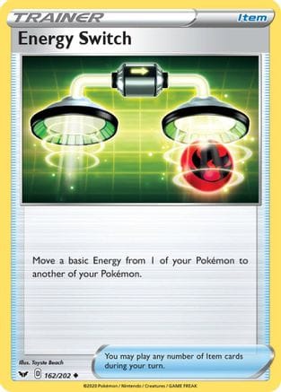 'Pokemon - 'Energy Switch 162/202  - Reverse Holofoil SWSH01 Sword & Shield Base Set - Uncommon
