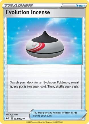 'Pokemon - 'Evolution Incense 163/202  - Reverse Holofoil SWSH01 Sword & Shield Base Set - Uncommon