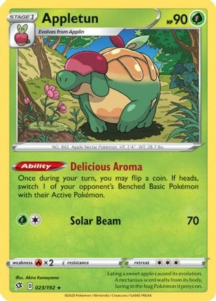 'Pokemon - 'Appletun 023/192  - Holofoil SWSH02 Rebel Clash - Holo Rare