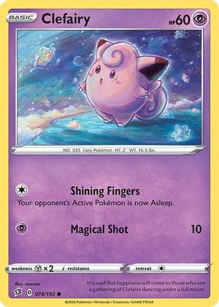 'Pokemon - 'Clefairy 074/192  - Reverse Holofoil SWSH02 Rebel Clash - Common