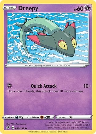 'Pokemon - 'Dreepy 089/192  SWSH02 Rebel Clash - Common