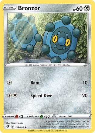 'Pokemon - 'Bronzor 129/192  SWSH02 Rebel Clash - Common