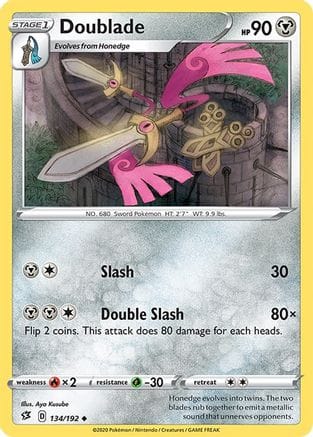 'Pokemon - 'Doublade 134/192  SWSH02 Rebel Clash - Uncommon