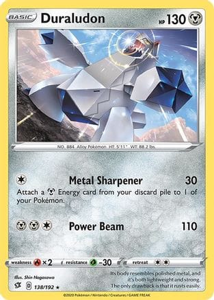 'Pokemon - 'Duraludon 138/192  - Holofoil SWSH02 Rebel Clash - Holo Rare