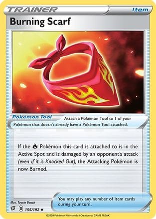 'Pokemon - 'Burning Scarf 155/192  SWSH02 Rebel Clash - Uncommon