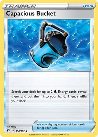 'Pokemon - 'Capacious Bucket 156/192  - Reverse Holofoil SWSH02 Rebel Clash - Uncommon