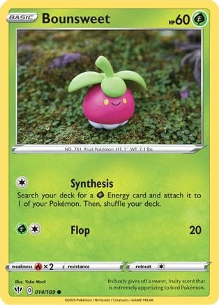 'Pokemon - 'Bounsweet 014/189  - Reverse Holofoil SWSH03 Darkness Ablaze - Common