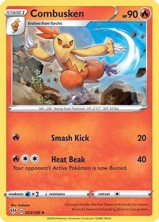 'Pokemon - 'Combusken 023/189  SWSH03 Darkness Ablaze - Uncommon