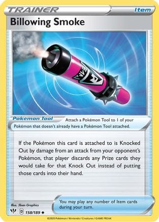 'Pokemon - 'Billowing Smoke 158/189  SWSH03 Darkness Ablaze - Uncommon