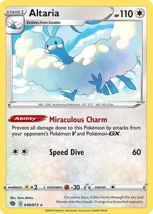 'Pokemon - 'Altaria 049/73  - Reverse Holofoil Champions Path - Holo Rare