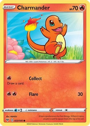 'Pokemon - 'Charmander 023/185  - Reverse Holofoil SWSH04 Vivid Voltage - Common