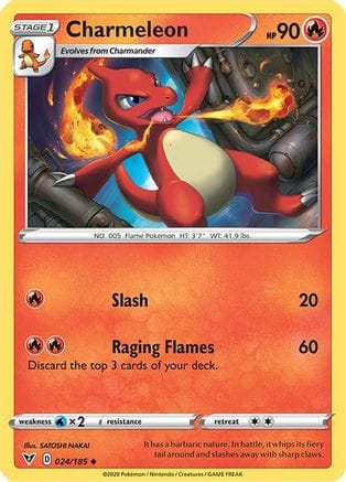 'Pokemon - 'Charmeleon 024/185  SWSH04 Vivid Voltage - Uncommon