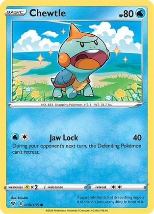 'Pokemon - 'Chewtle 038/185  - Reverse Holofoil SWSH04 Vivid Voltage - Common