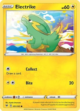 'Pokemon - 'Electrike 051/185  - Reverse Holofoil SWSH04 Vivid Voltage - Common